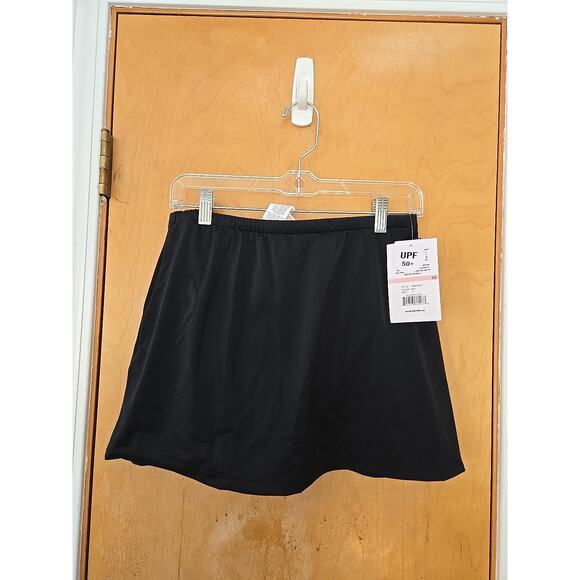 MAXINE of Hollywood SZ 10 Swim SKORT Skirt Built in Briefs Underneath Black New - Picture 1 of 6